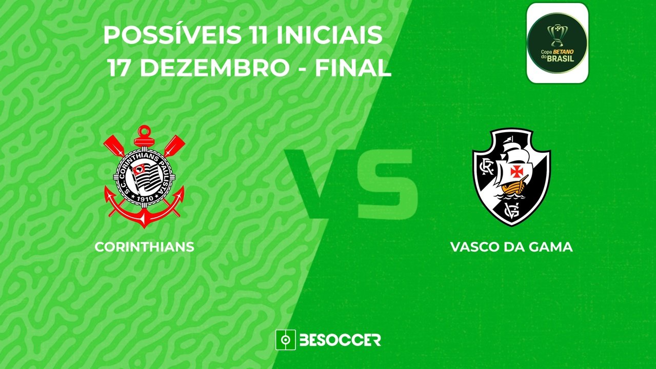 Corinthians x Vasco: Veja as prováveis escalações