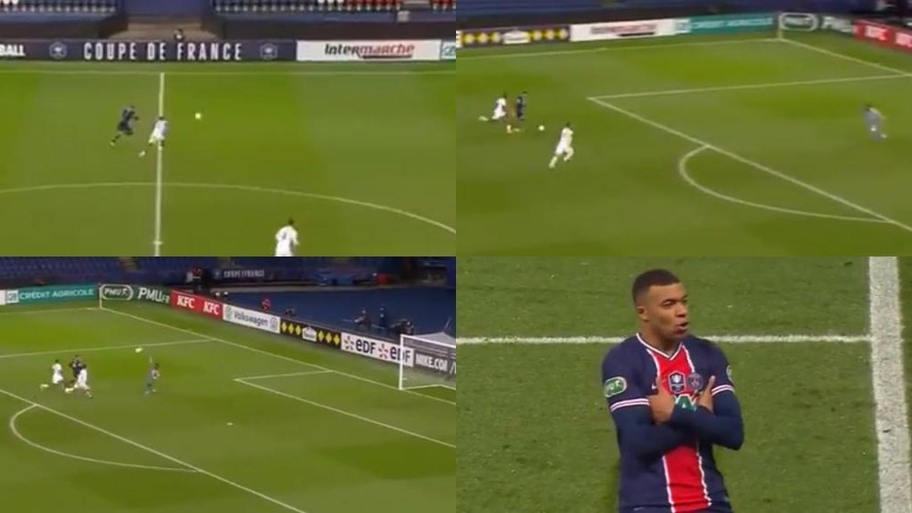 Mbappé hizo un doblete contra el Lille. Captura