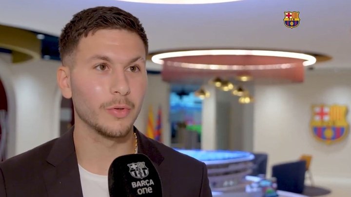 Bardghji a déclaré qu'il avait réalisé son rêve de signer pour le Barça. Capture d'écran/X/FCBarcelona_es
