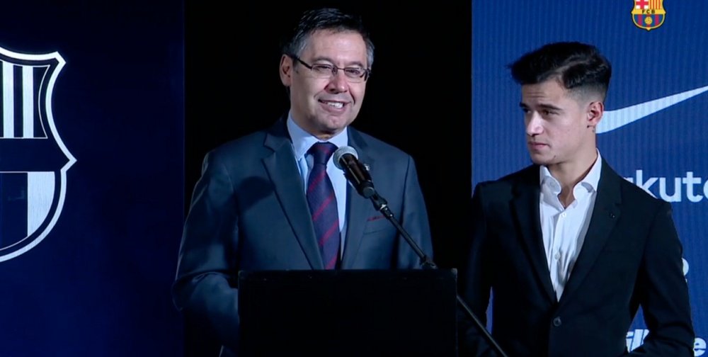 Bartomeu agradeció a Coutinho su determinación por fichar por el club azulgrana. FCBarcelona