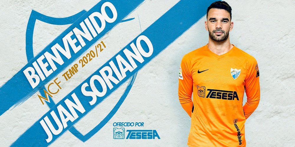 Soriano llega al Málaga cedido por una temporada. Twitter/MalagaCF