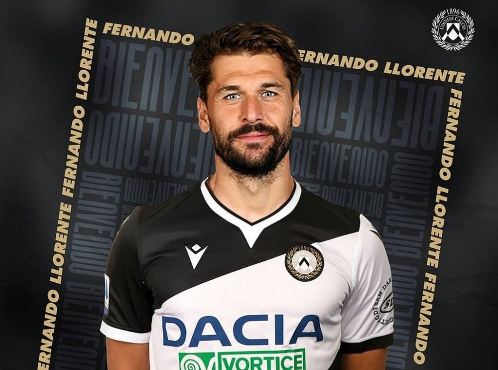 Llorente è un nuovo giocatore dell'Udinese. Twitter/Udinese_1886