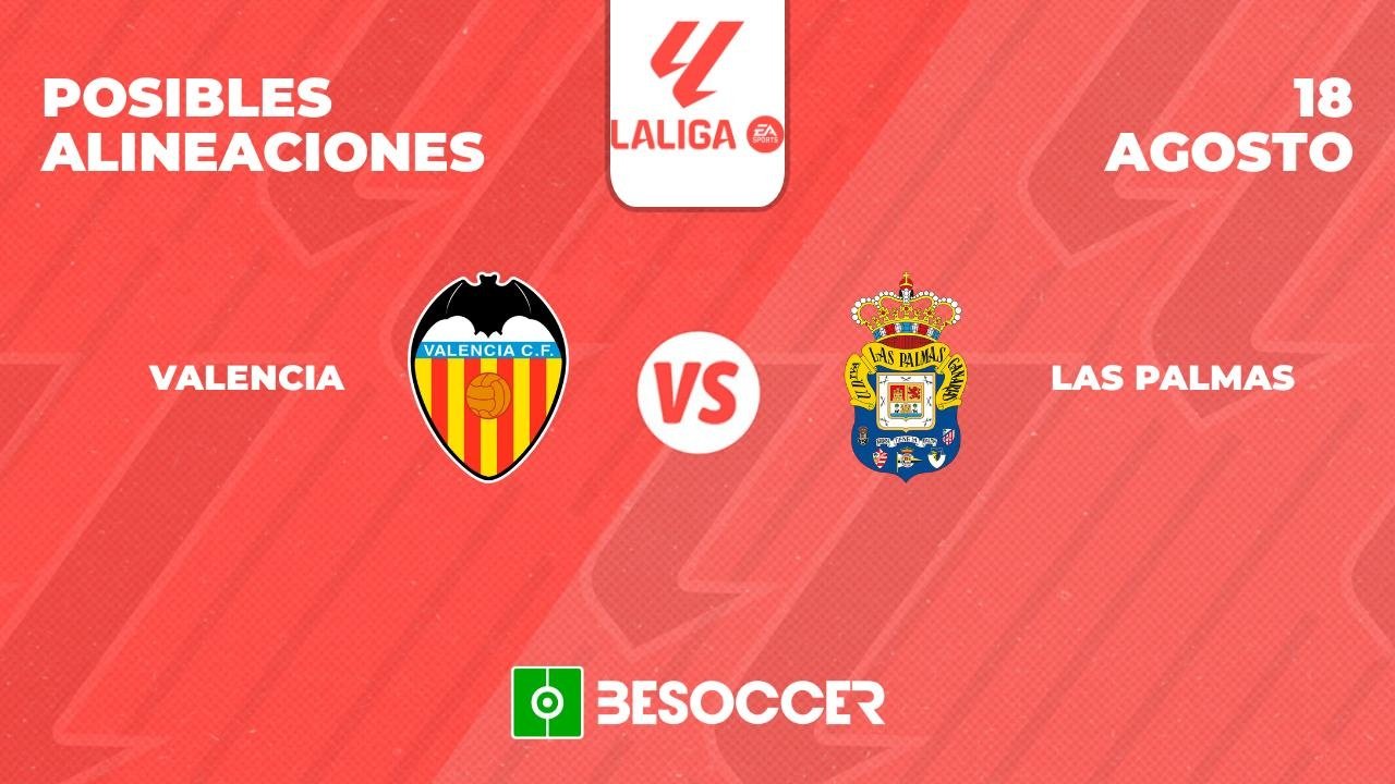 Posibles alineaciones del Valencia vs Las Palmas