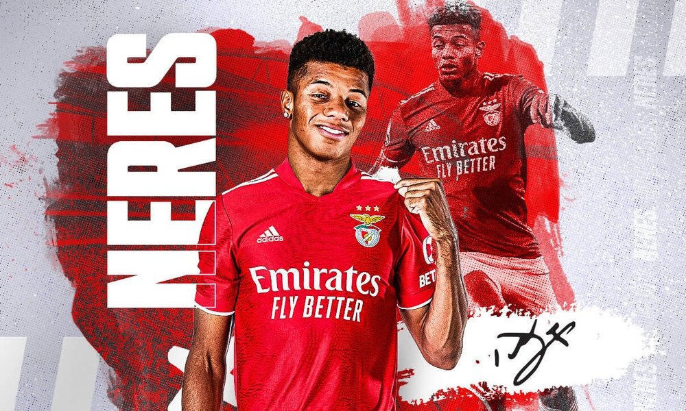 Neres é o novo jogador do Benfica até 2027.Twitter/SLBenfica
