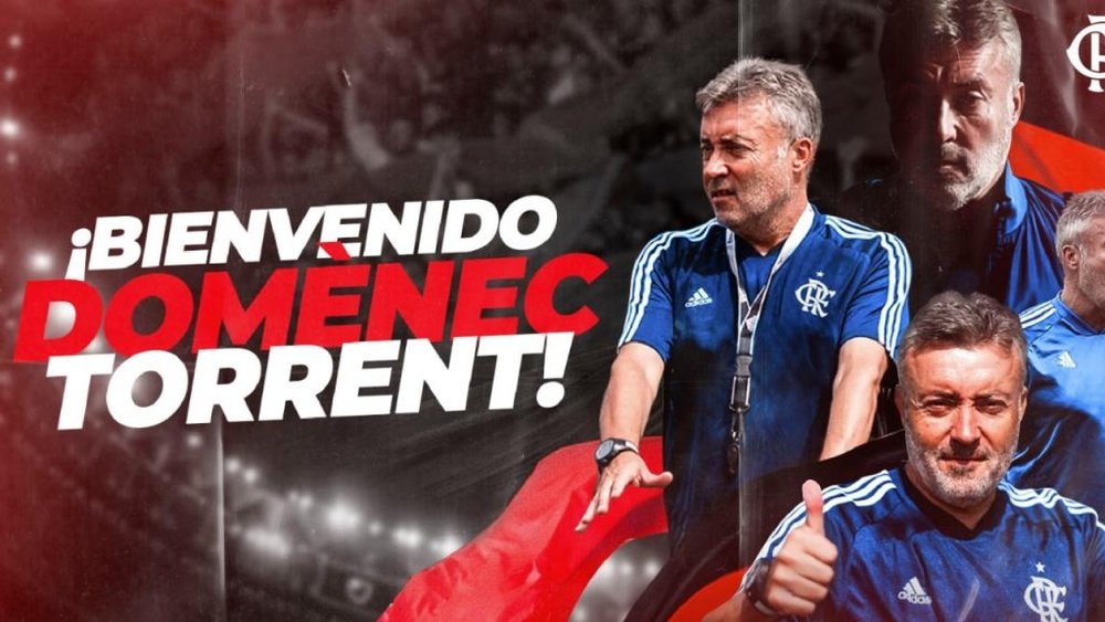 Domènec Torrent é o novo treinador do Flamengo. Twitter/Flamengo_es