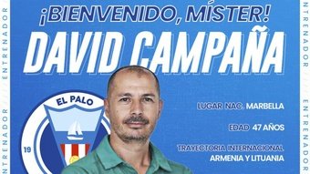 David Campaña, nuevo entrenador de El Palo para la temporada 22-23. ElPaloFC