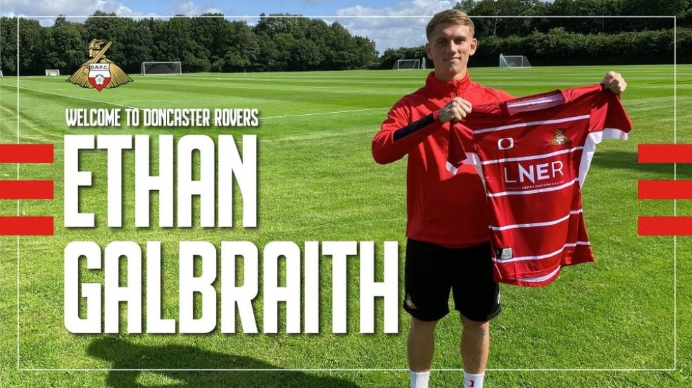 Creatividad de Galbraith como nuevo jugador del Doncaster Rovers. Twitter/drfc_official