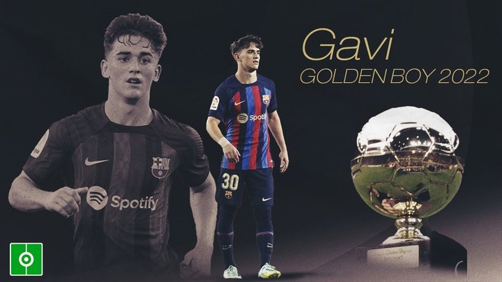Doublé après le Trophée Kopa : Gavi, Golden Boy 2022. afp