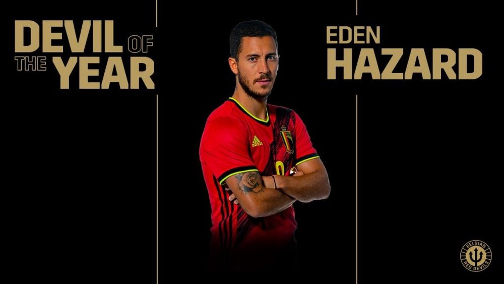 Hazard, o melhor jogador belga pelo segundo ano consecutivo. BelgianRedDevils