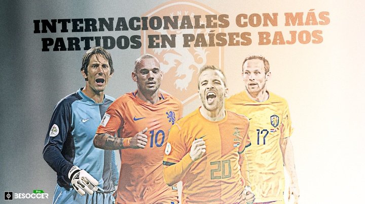 Los 10 jugadores con más internacionalidades con Países Bajos