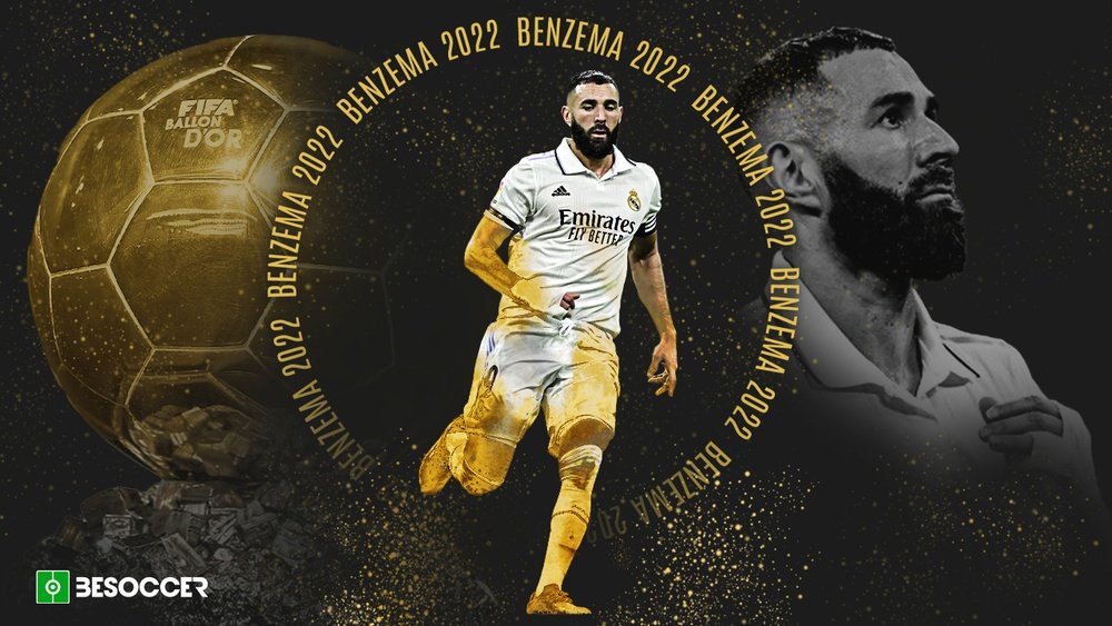 Karim Benzema, lauréat du Ballon d'Or 2022. besoccer