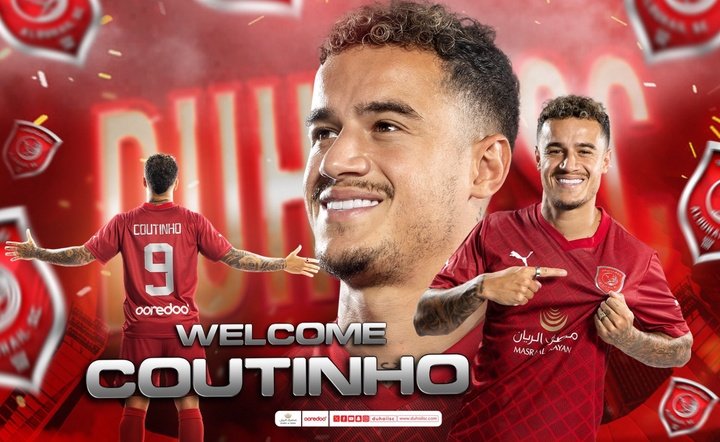 Philippe Coutinho jugará cedido en el Al Duhail de Catar. AlDuhail