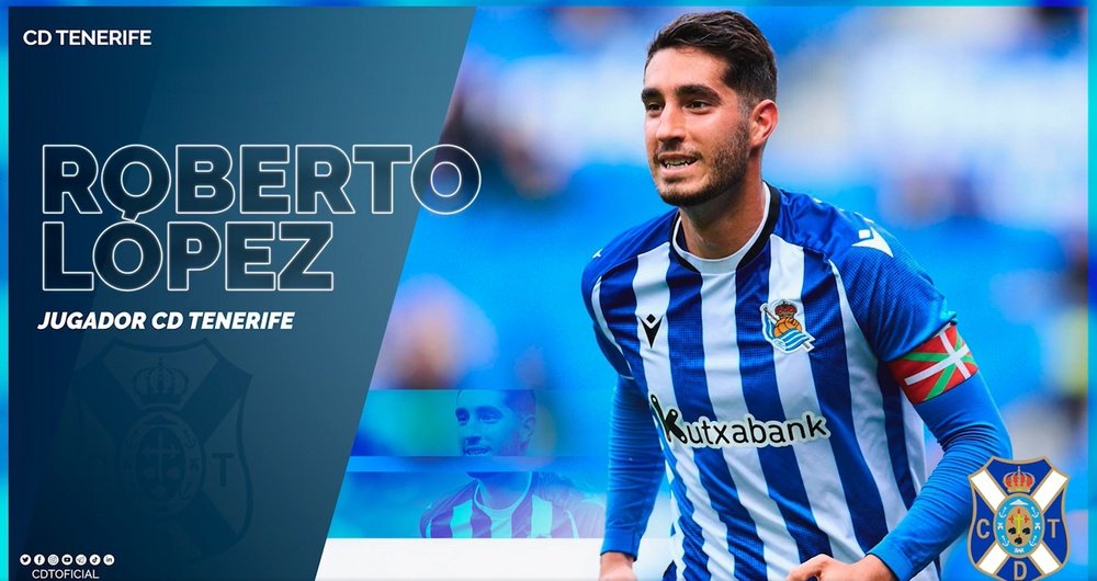Roberto López, cedido al Tenerife. Captura/CDTOficial