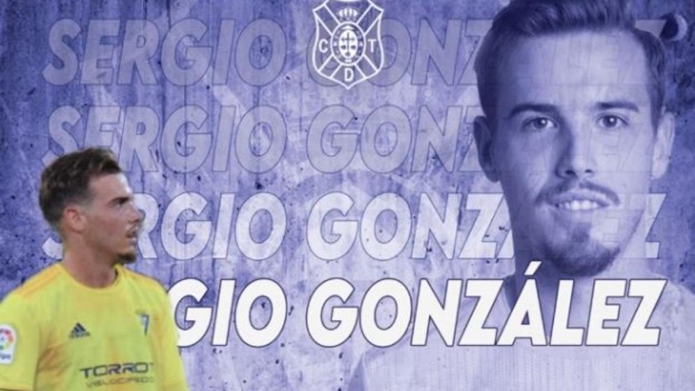 El Cádiz cede a Sergio González al Tenerife. Twitter/CDTOficial