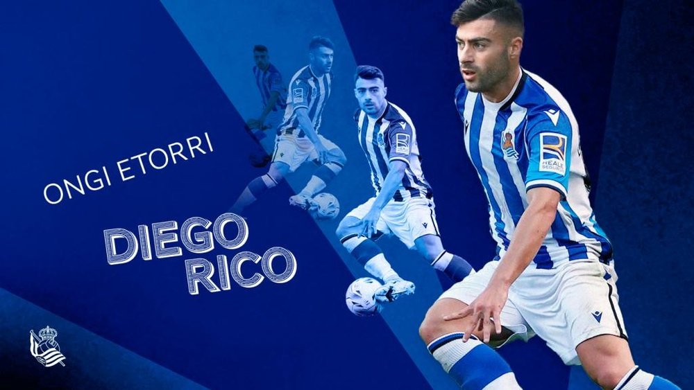 La Real sociedad oficializó la llegada de Diego Rico al equipo. Twitter/RealSociedad
