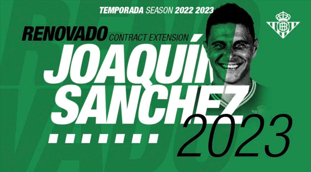 Joaquín renueva un año más. RealBetis