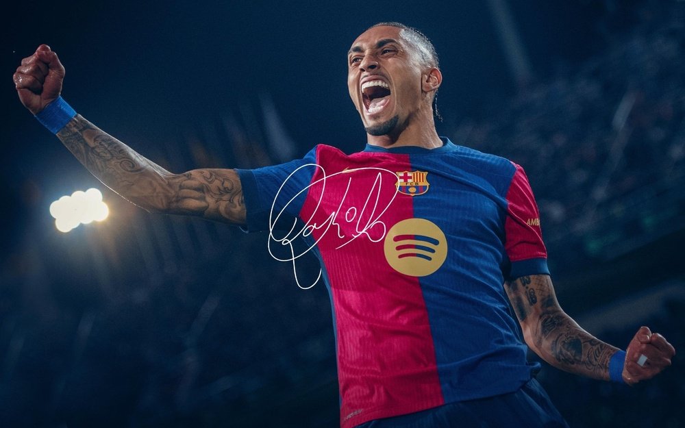Raphinha disse que seu sonho é defender o clube catalão até encerrar a carreira. FCBarcelona