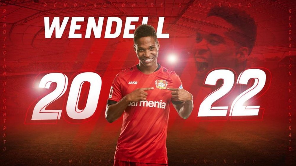 El Bayer Leverkusen renueva a Wendell hasta 2022. Twitter/bayer04_es