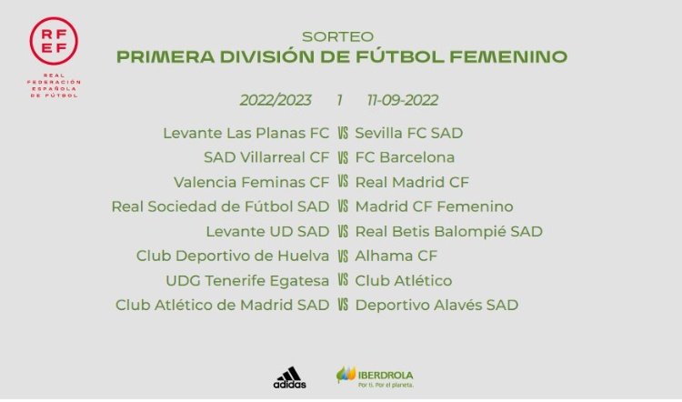 Permanecer Servicio lineal El calendario de la Primera División Femenina: la jornada 1 y los 'Clásicos'