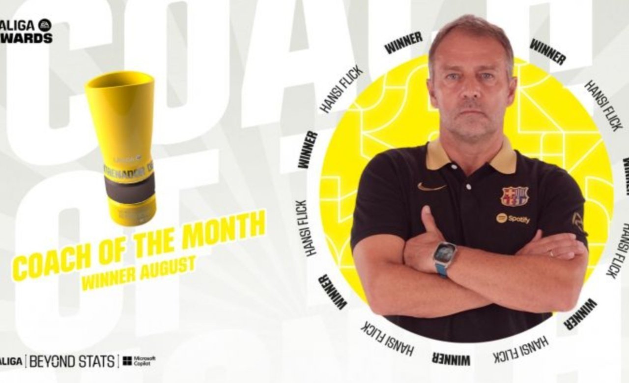 Hansi Flick voted best coach of August in La Liga