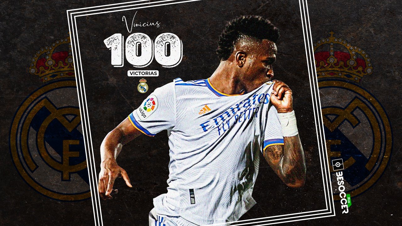 Vinicius completa el ciclo de las 100 victorias en el Madrid. BeSoccer Pro