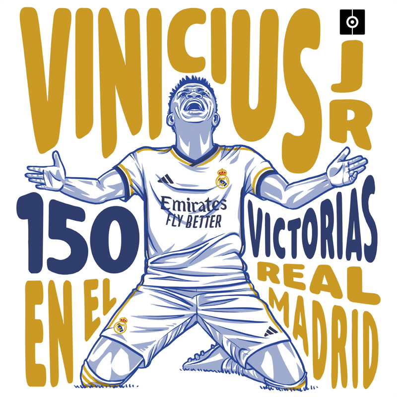 El 'Clásico' le da la victoria número 150 a Vinicius como madridista