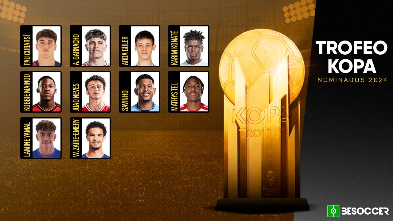 Estos son los nominados al Trofeo Kopa 2024. BeSoccer