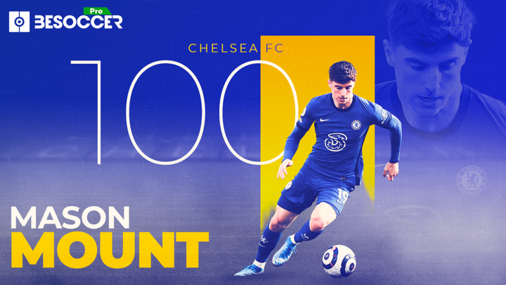 Mount makes 100th Chelsea appearance