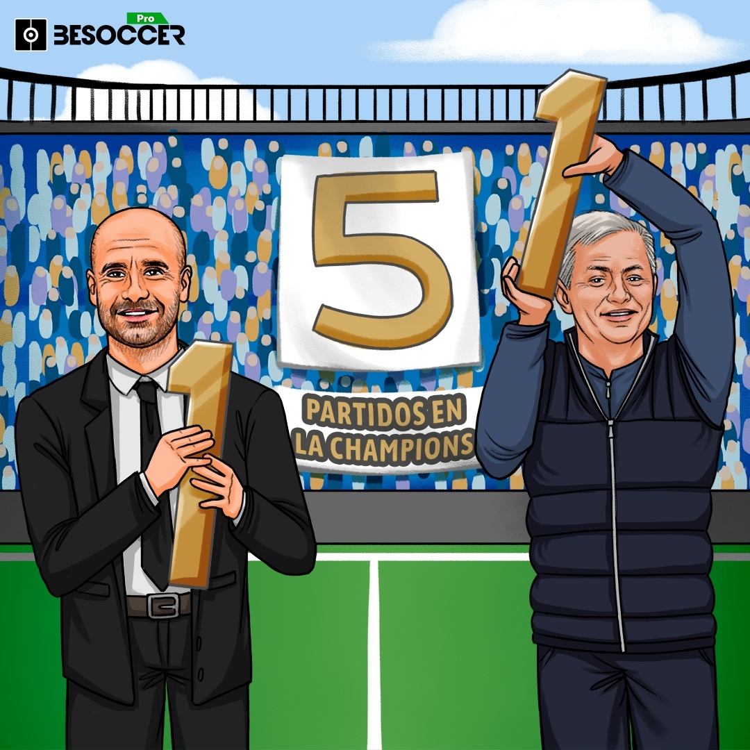 Guardiola caza y mejora a Mourinho: 151 partidos de Champions con números estelares