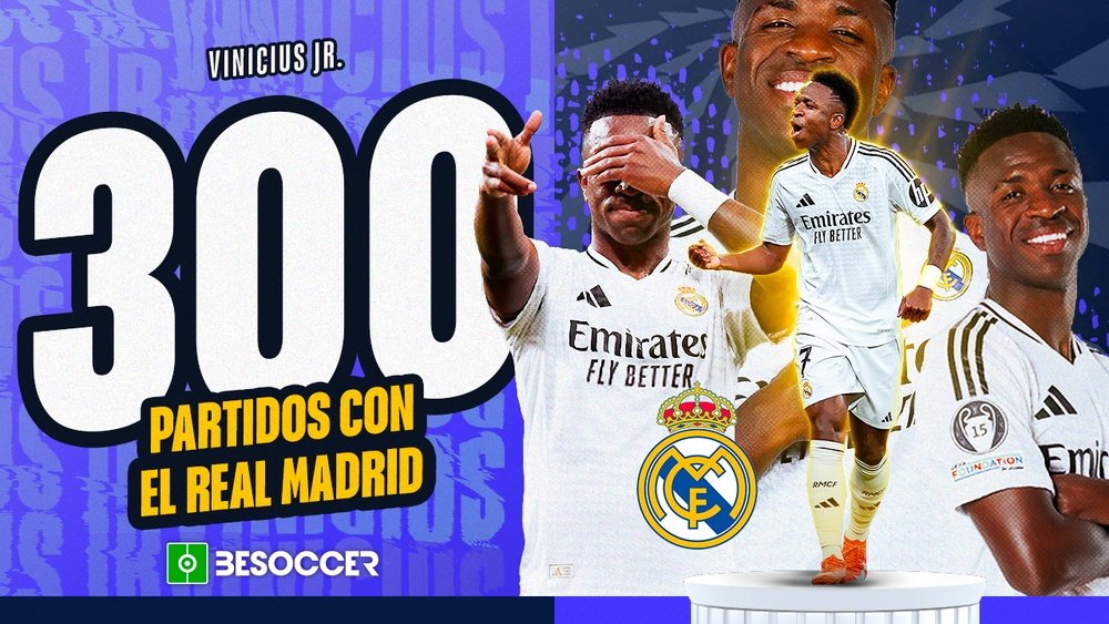 Vinicius Júnior alcanza sus 300 partidos con el Real Madrid. BeSoccer