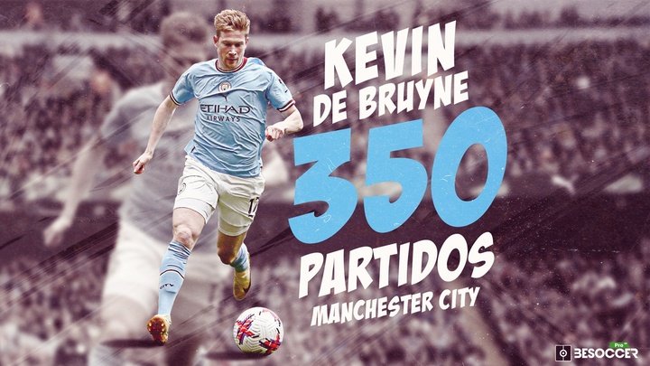 350 partidos con el City para De Bruyne: roza el doble centenario de goles y asistencias