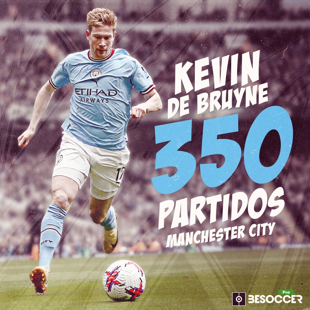 De Bruyne sigue su escalada: 350 encuentros con el Manchester City