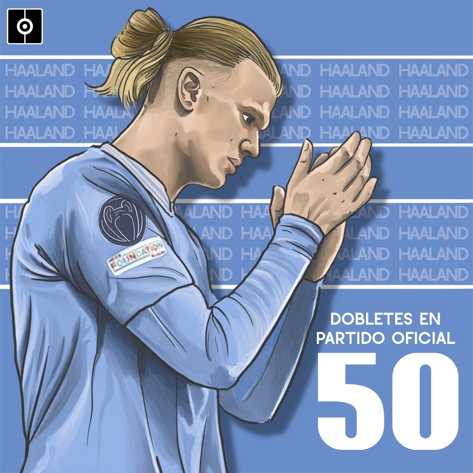 Haaland alcanza los 50 dobletes en el fútbol de élite