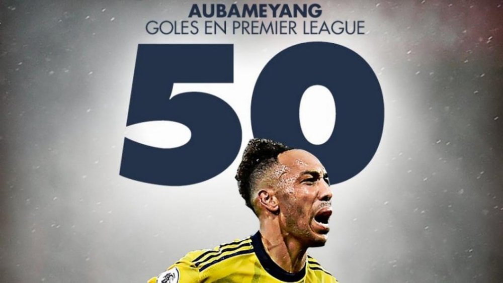 Aubameyang llegó a los 50 goles en el Arsenal. BeSoccer