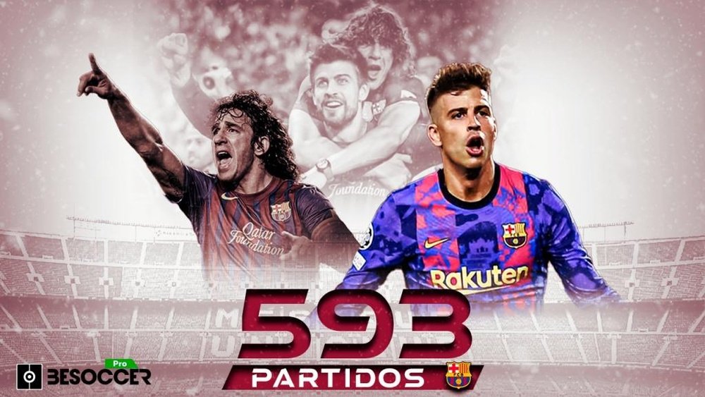 Piqué caza a Puyol: 593 partidos con el Barça. BeSoccer Pro