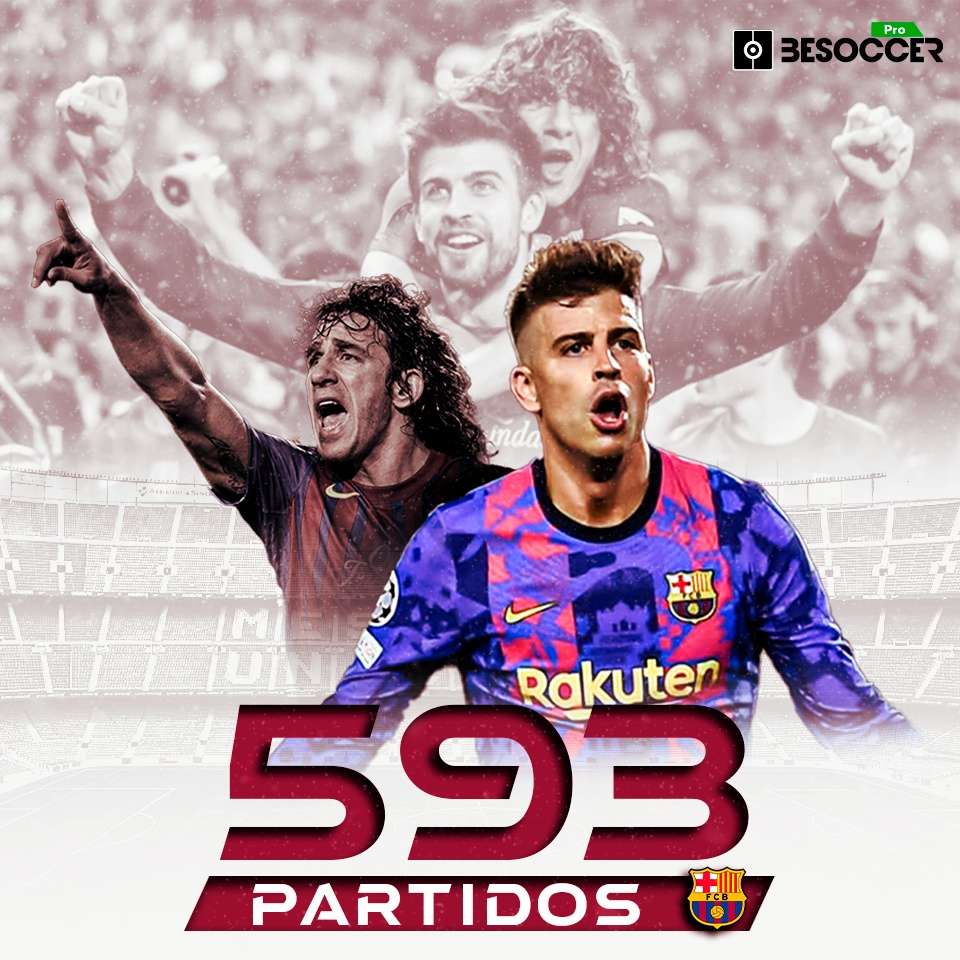 Piqué caza a Puyol: 593 partidos con el Barça
