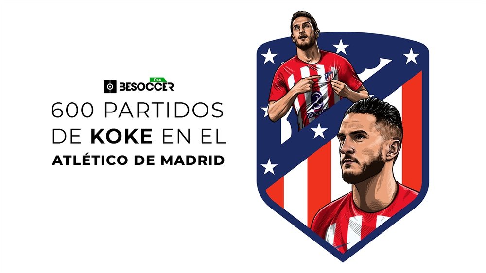 Koke alcanzó los 600 partidos oficiales en el Atlético de Madrid. BeSoccer Pro