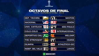 Estos son los cruces de los octavos de la Copa Sudamericana 2022. BeSoccer