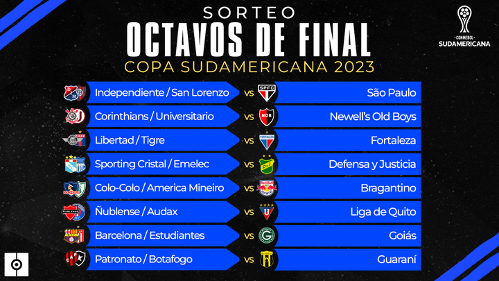 Estos son los 1/8 de final de la Copa Sudamericana 2023