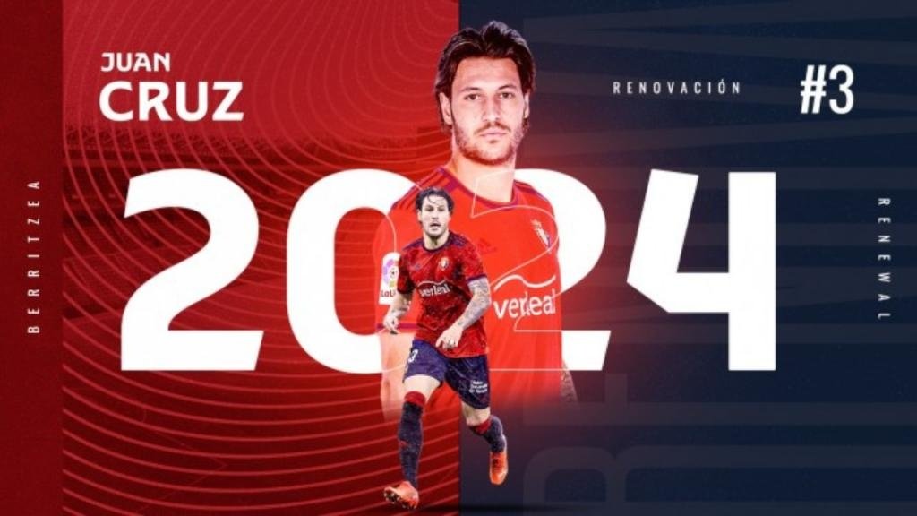 Juan Cruz renueva con Osasuna hasta 2024