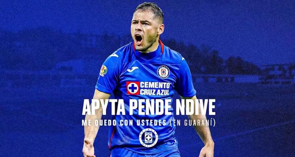Pablo Aguilar renovó con Cruz Azul. Twitter/CruzAzul