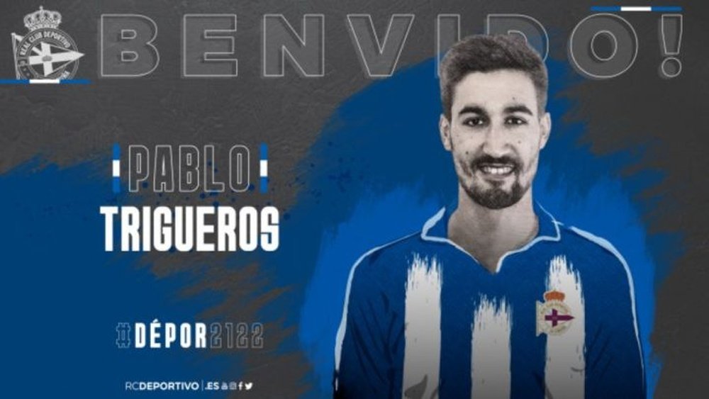 Trigueros, nuevo jugador del Deportivo. Twitter/RCDeportivo
