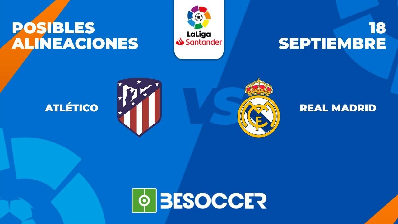 Posibles alineaciones del Atlético de Madrid vs Real Madrid. BeSoccer