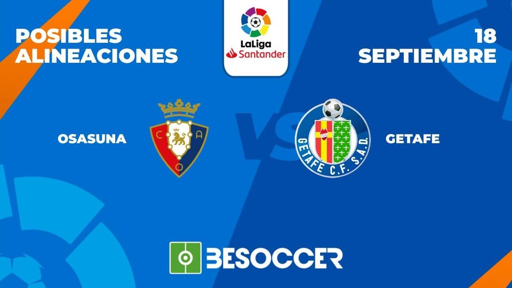 Posibles alineaciones del Osasuna vs Getafe. BeSoccer