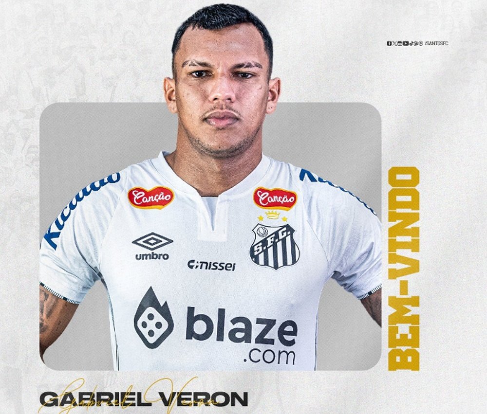 Santos contrata Gabriel Veron para reforçar ataque com Neymar. SantosFC
