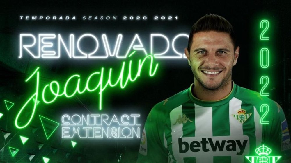 Joaquín firma hasta el 2022. RealBetis