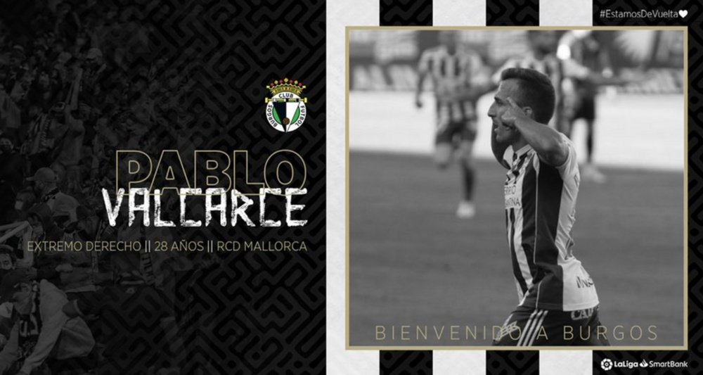 Valcarce, nuevo jugador del Burgos. Twitter/Burgos_CF