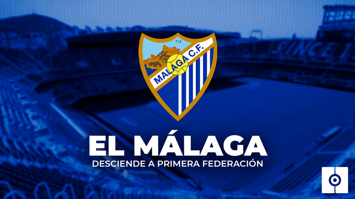 El Málaga desciende y dice adiós al fútbol profesional 25 años después