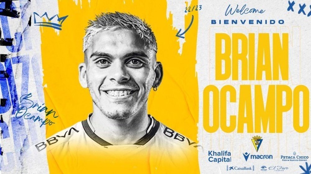 Brian Ocampo llega para reforzar al Cádiz. CadizCF