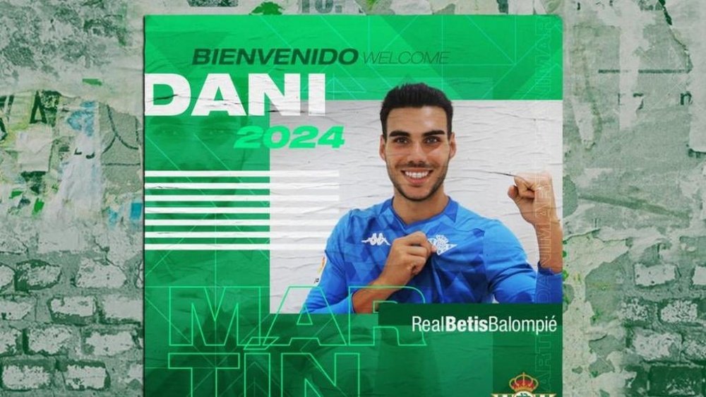 El Betis ficha a Dani Martín hasta 2024. RealBetis